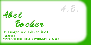 abel bocker business card